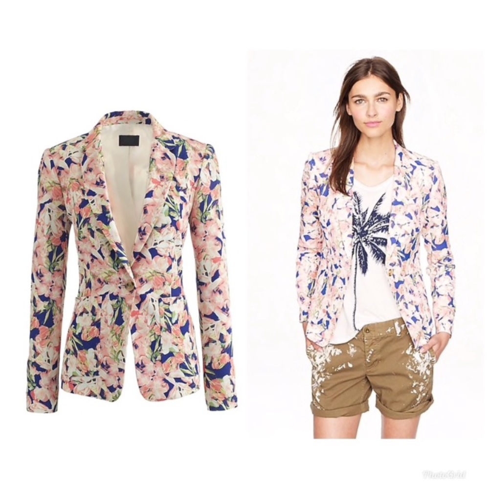 J.Crew Collection Silk Floral Blazer